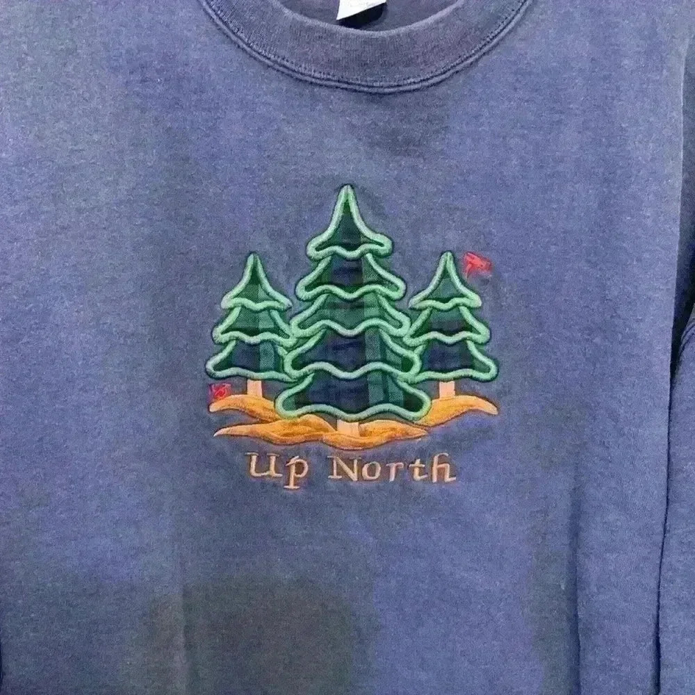 Oarsman 913 navy Up North crew neck sweatshirt sz XL lake life grandmacore cozy - Picture 2 of 9